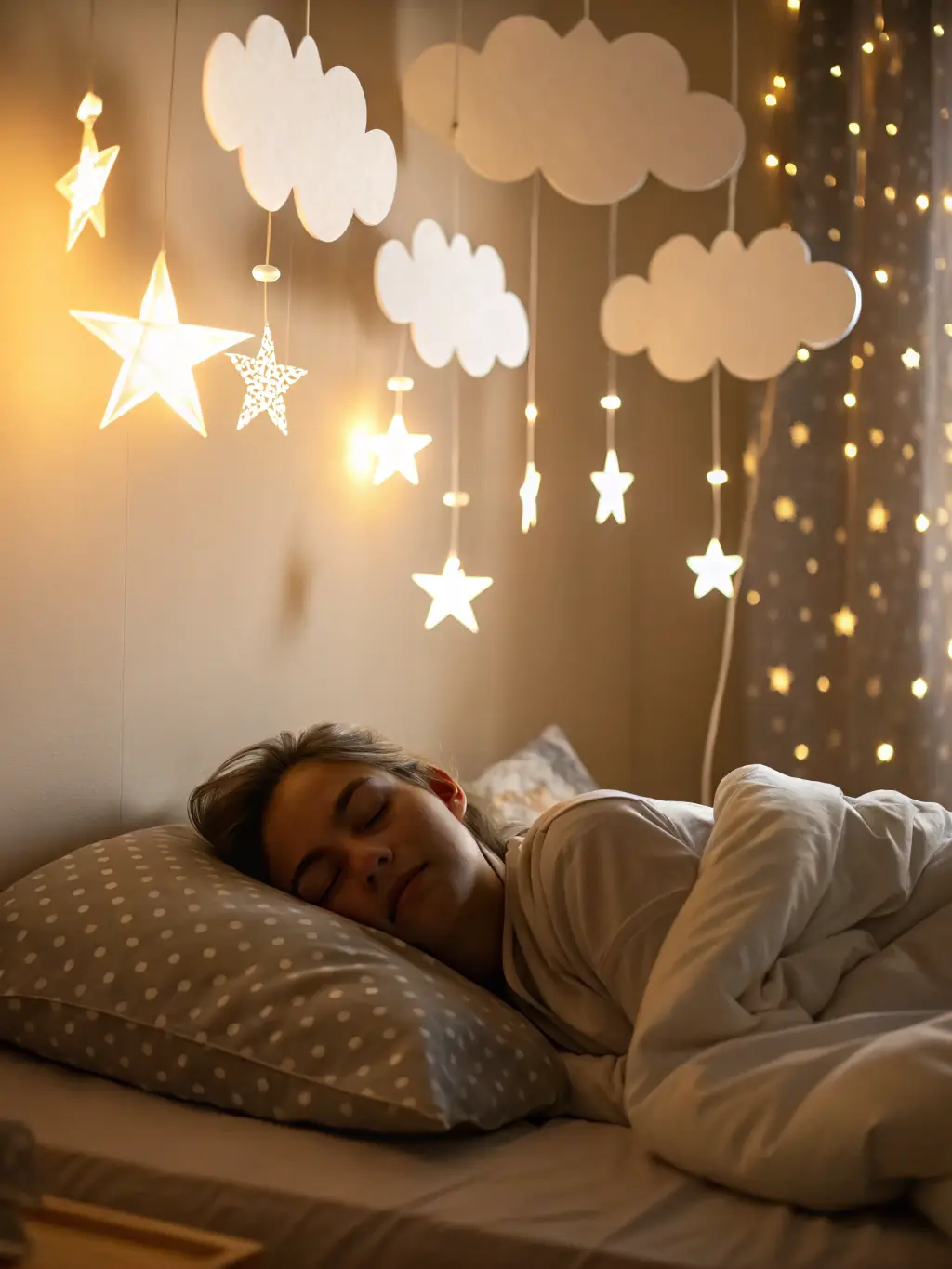 A mystical image of dream symbols swirling around a sleeping person, conveying the essence of Dream Interpretation.